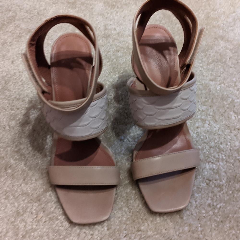 Sigerson Morrison Python Velcro Strap Heel - image 3